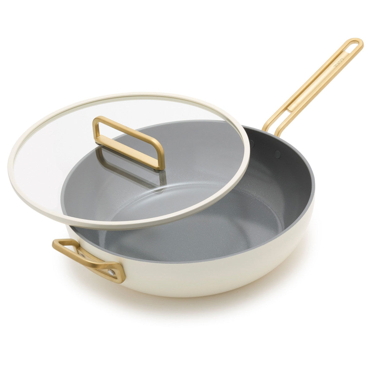 GreenPan™ Stanley Tucci™ Ceramic Nonstick Frypan with Lid White 33cm (6.15L) | Minimax