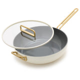 GreenPan™ Stanley Tucci™ Ceramic Nonstick Frypan with Lid White 33cm (6.15L) | Minimax
