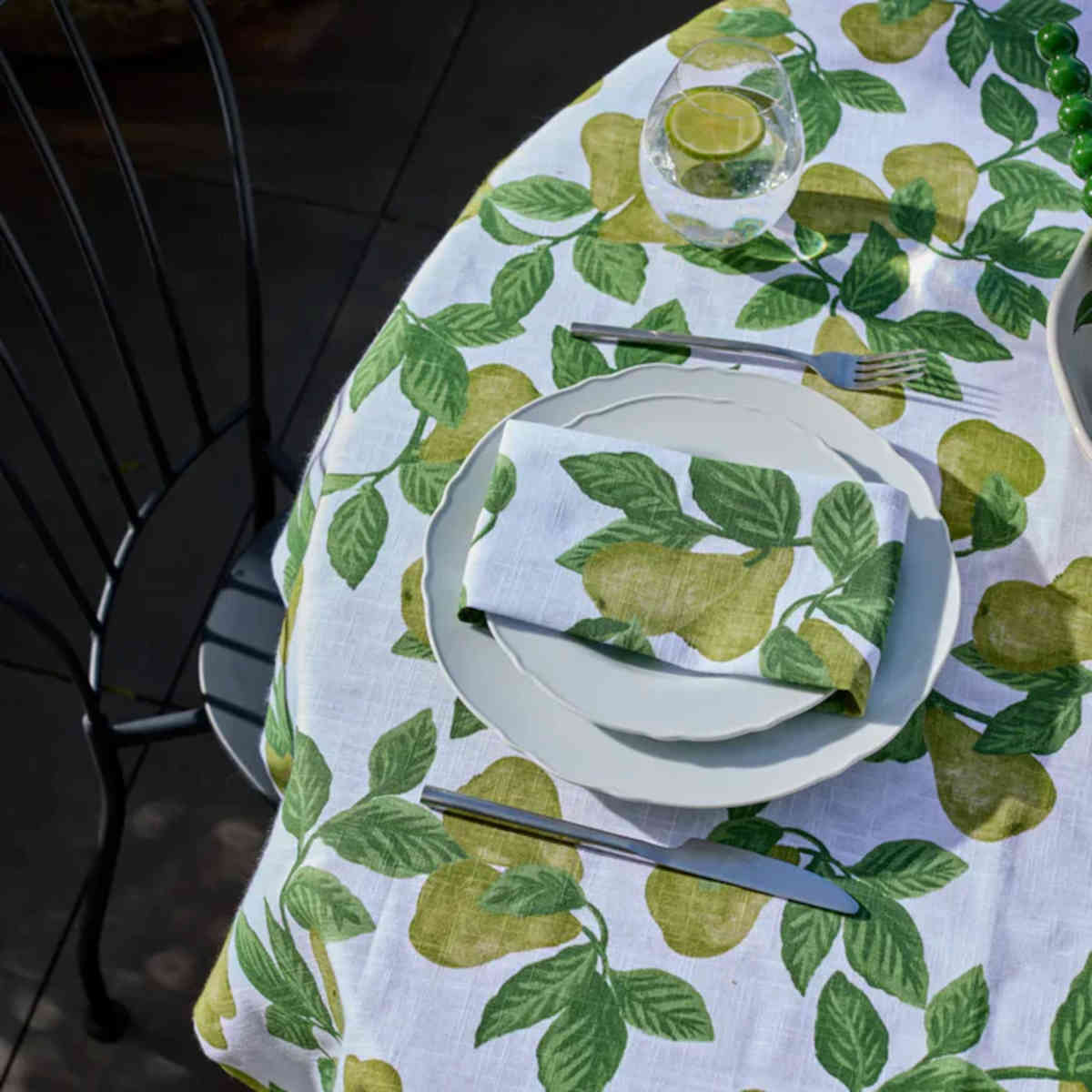 Madras Link Pear Tree Tablecloth Green 150 x 230cm