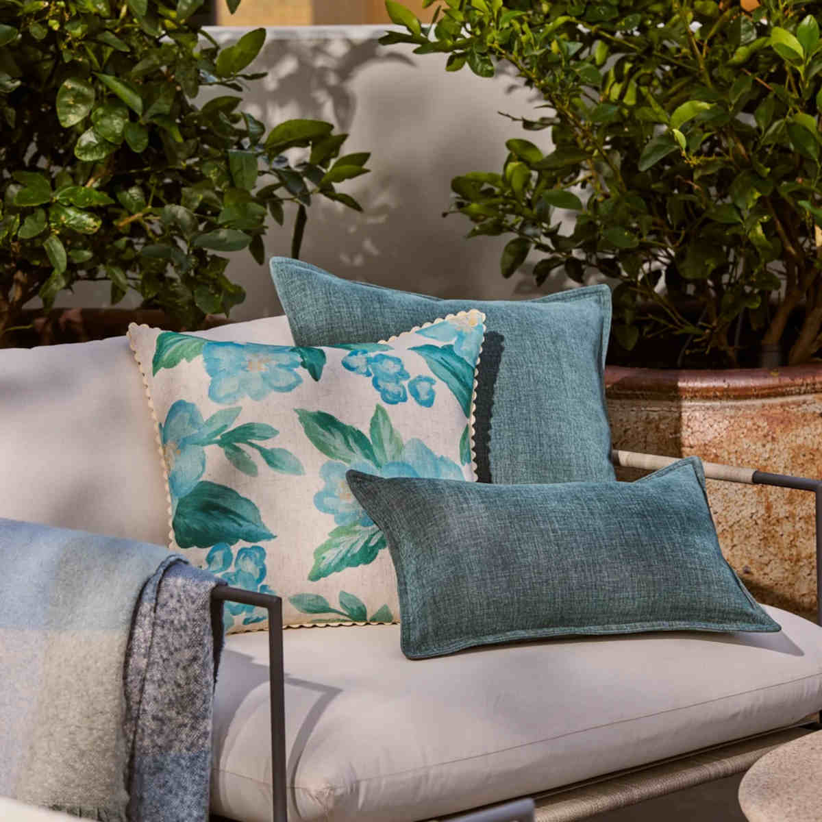 Madras Link Blake Cushion Pacific Blue 50cm | Minimax