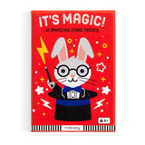 Mudpuppy It’s Magic! Playing Card Tricks set featuring red box with magician bunny artwork