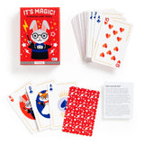 Mudpuppy It’s Magic! Playing Card Tricks set featuring red box with magician bunny artwork