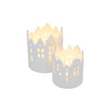 Christmas by Minimax Village Crown Tealight 7x8cm – glowing village cutout candle holder