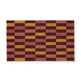 Madras Link Boston Cedar Check Doormat 45 x 75cm with brown check pattern on natural coir
