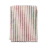 Madras Link Carol Red Stripe Tablecloth 150 x 230cm, top view of folded tablecloth with red stripe pattern