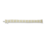 Madras Link Catania Draught Stopper Green Stripe, front view of long fabric draught stopper with green stripe pattern on white background