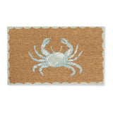 Madras Link Crab Doormat Blue 45x75cm – natural coir doormat featuring coastal-inspired crab motif in blue, perfect for beach house entry.