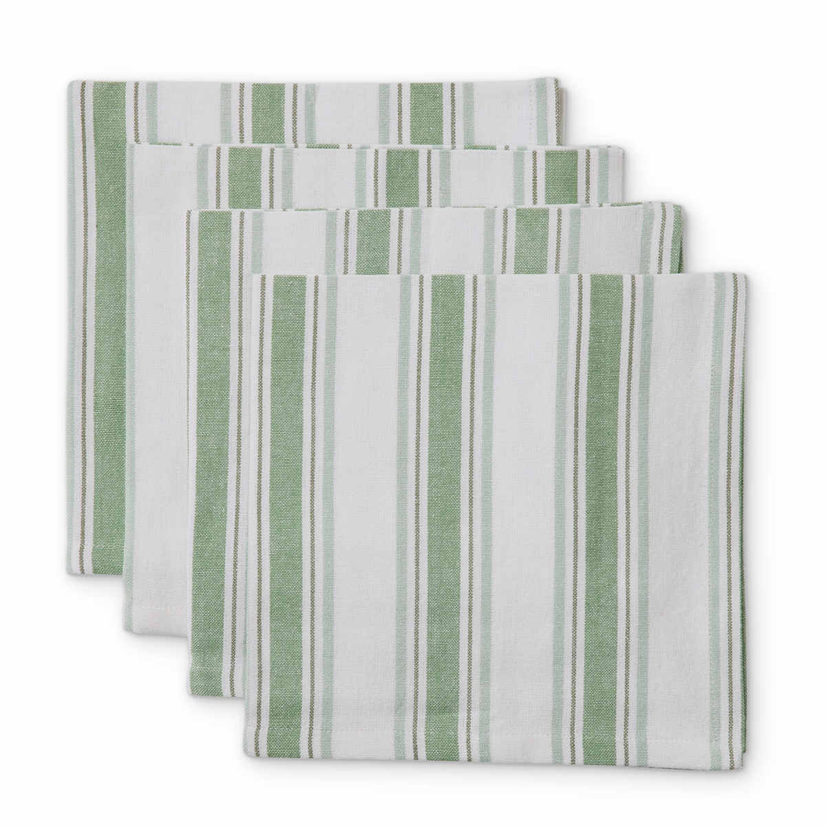 Madras Link Fern Stripe Napkin Green and Blue Set of 4 with striped botanical pattern