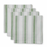 Madras Link Fern Stripe Napkin Green and Blue Set of 4 with striped botanical pattern