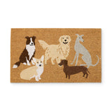 Madras Link Furry Friends Doormat 45 x 75cm with playful dog illustrations on natural coir