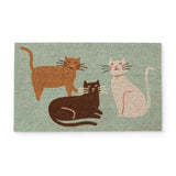 Madras Link Happy Cats Doormat 45 x 75cm with playful cat illustrations on natural coir