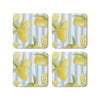 Madras Link Lemon Stripe Square Coaster Set of 4 | Minimax
