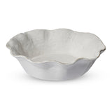 Madras Link Marseille Wavy Bowl Natural 28cm, angled view of natural ceramic bowl with wavy edges on white background