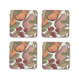 Madras Link Orchard Square Coaster Set of 4 with colourful fruit illustrations