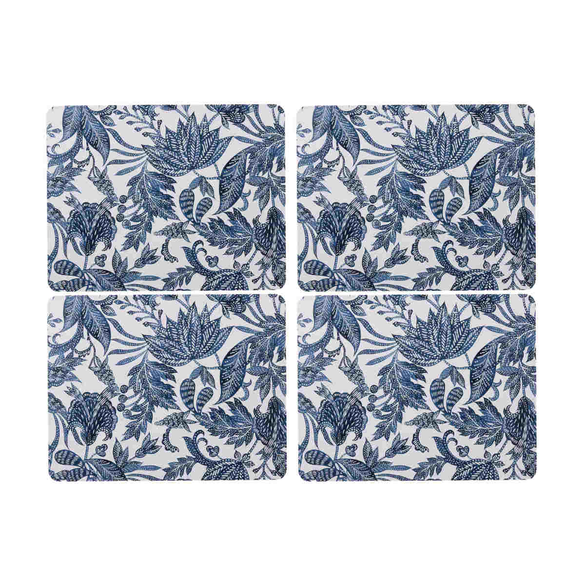 Madras Link Samara Rectangle Placemat Dark Blue Set of 4 with intricate patterned design