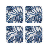 Madras Link Samara Square Coaster Dark Blue Set of 4 with intricate patterned design