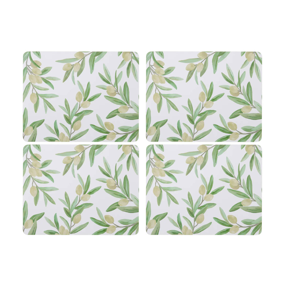 Madras Link Sicilian Olive Rectangle Placemat Set of 4 with olive branch design