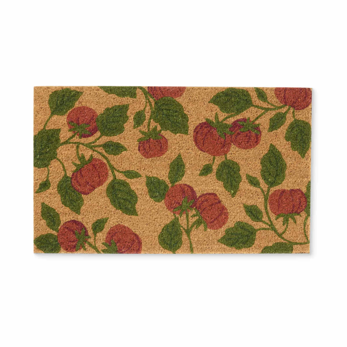 Madras Link Tomato Doormat 45 x 75cm with red tomato pattern on natural coir