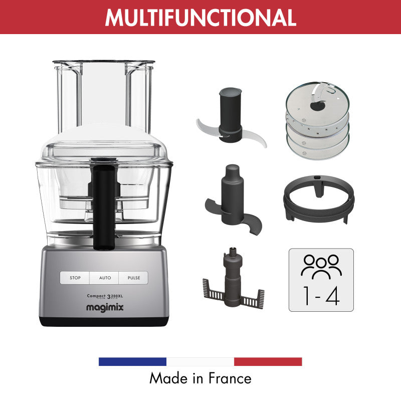 Magimix 3200XL Food Processor with Blendermix Chrome | Minimax