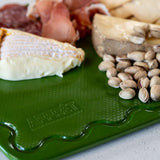 Maison Appret Chopping Board Green 40 x 28cm with rectangular shape and handle hole