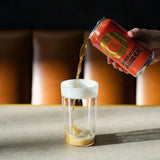 Maison Balzac Ceres Beer Glasses 375ml (Set of 2) – beer being poured into glass on tabletop