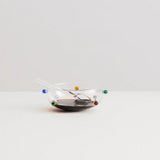 Maison Balzac Mignonette Sauce Set Clear & Multi – side view with sauce inside, showing colourful beads around the bowl