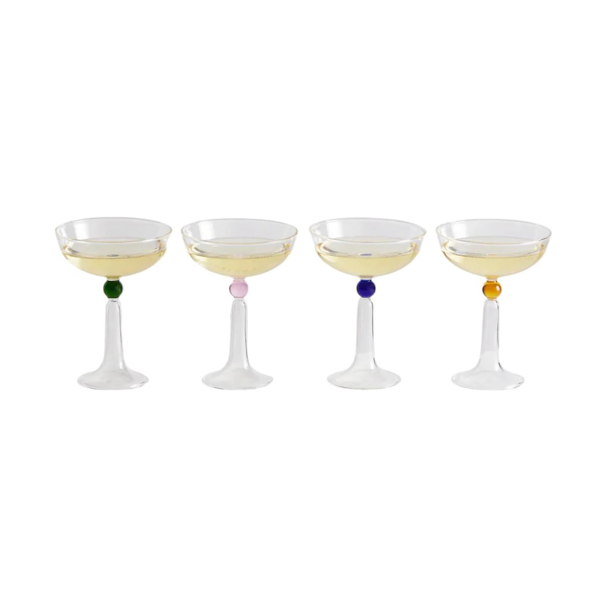 Maison Balzac Champagne Coupes with Tassel Set of 4 | Minimax