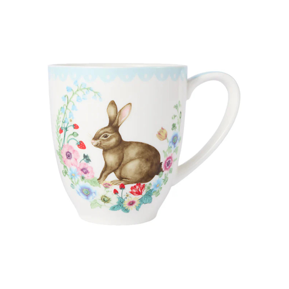 Maxwell & Williams Clover & Cottontail Meadow Bunny Mug 375ml with bunny and floral illustration