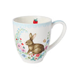 Maxwell & Williams Clover & Cottontail Meadow Bunny Mug 375ml with bunny and floral illustration