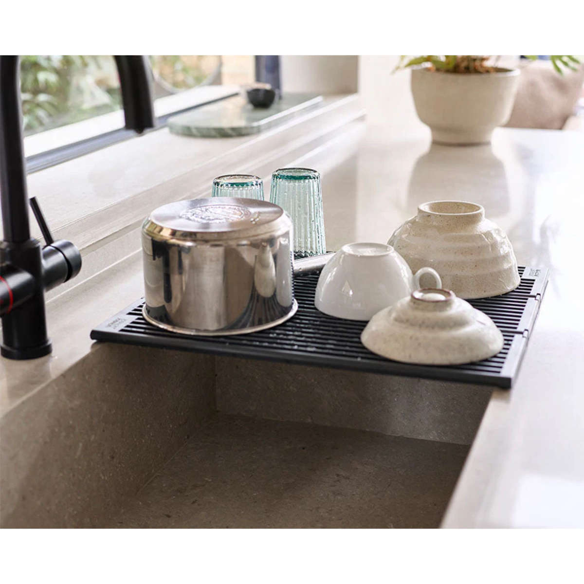 Joseph Joseph Folding Over Sink Drainer Grey Minimax