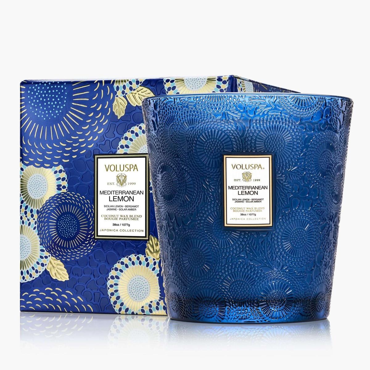 Voluspa Mediterranean Lemon Boxed 3 Wick Hearth Candle | Minimax