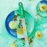 Microplane Premium Zester Basil Green, fine blade zester with green handle and stainless steel grating surface