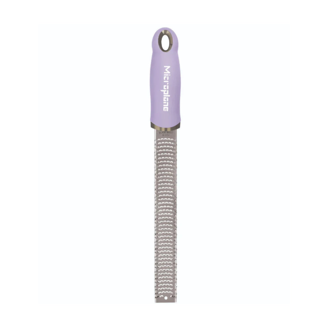 Microplane Premium Zester Lavender Bloom, fine blade zester with lavender handle and stainless steel grating surface