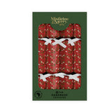 Mistletoe & Merry Berries Pattern Cracker Red 27cm (Set of 8)