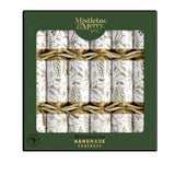 Mistletoe & Merry Foiled Pattern Cracker Gold 30cm (Set of 6)