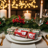 Mistletoe & Merry Santa & Tartan Cracker 17cm (Set of 6)