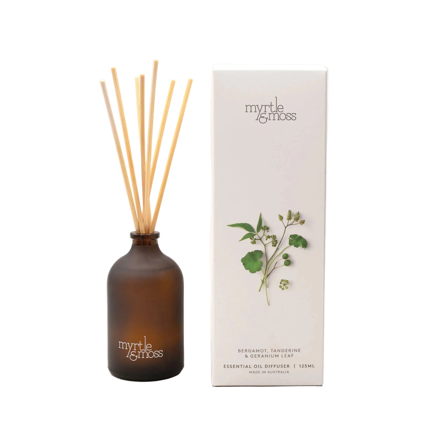 Myrtle and Moss Bergamot, Tangerine & Geranium Leaf Diffuser 125ml | Minimax