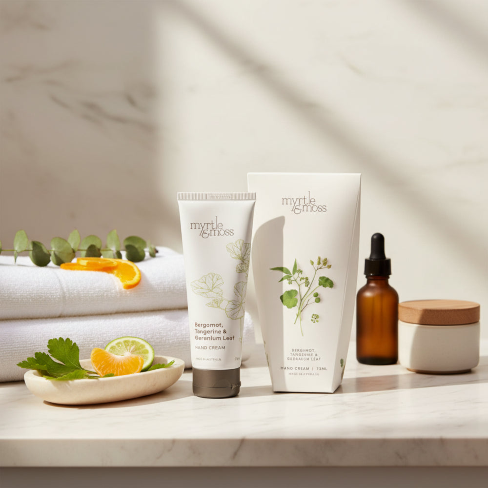 Myrtle and Moss Bergamot, Tangerine & Geranium Leaf Hand Cream 75ml | Minimax