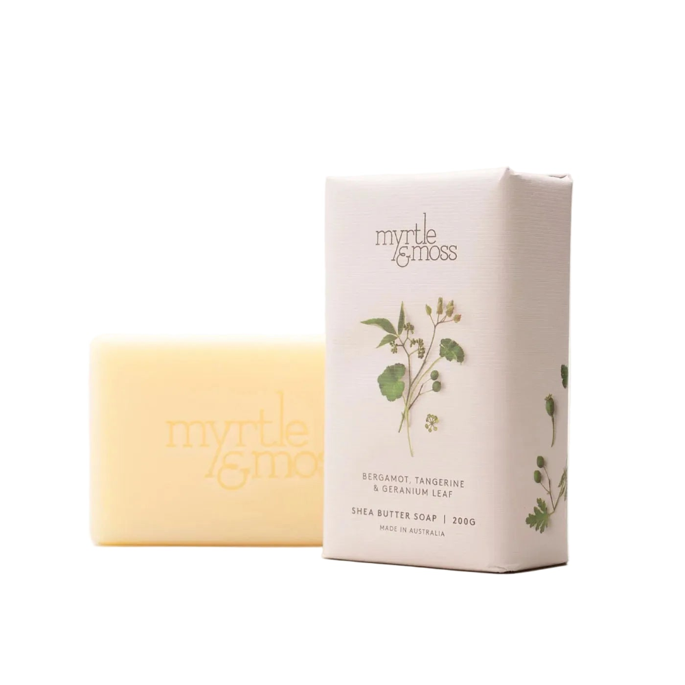 Myrtle and Moss Bergamot, Tangerine & Geranium Leaf Shea Butter Soap 200g | Minimax