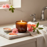 Myrtle and Moss Rose Geranium, Grapefruit & Clary Sage 16 Hour Mini Candle 80g | Minimax