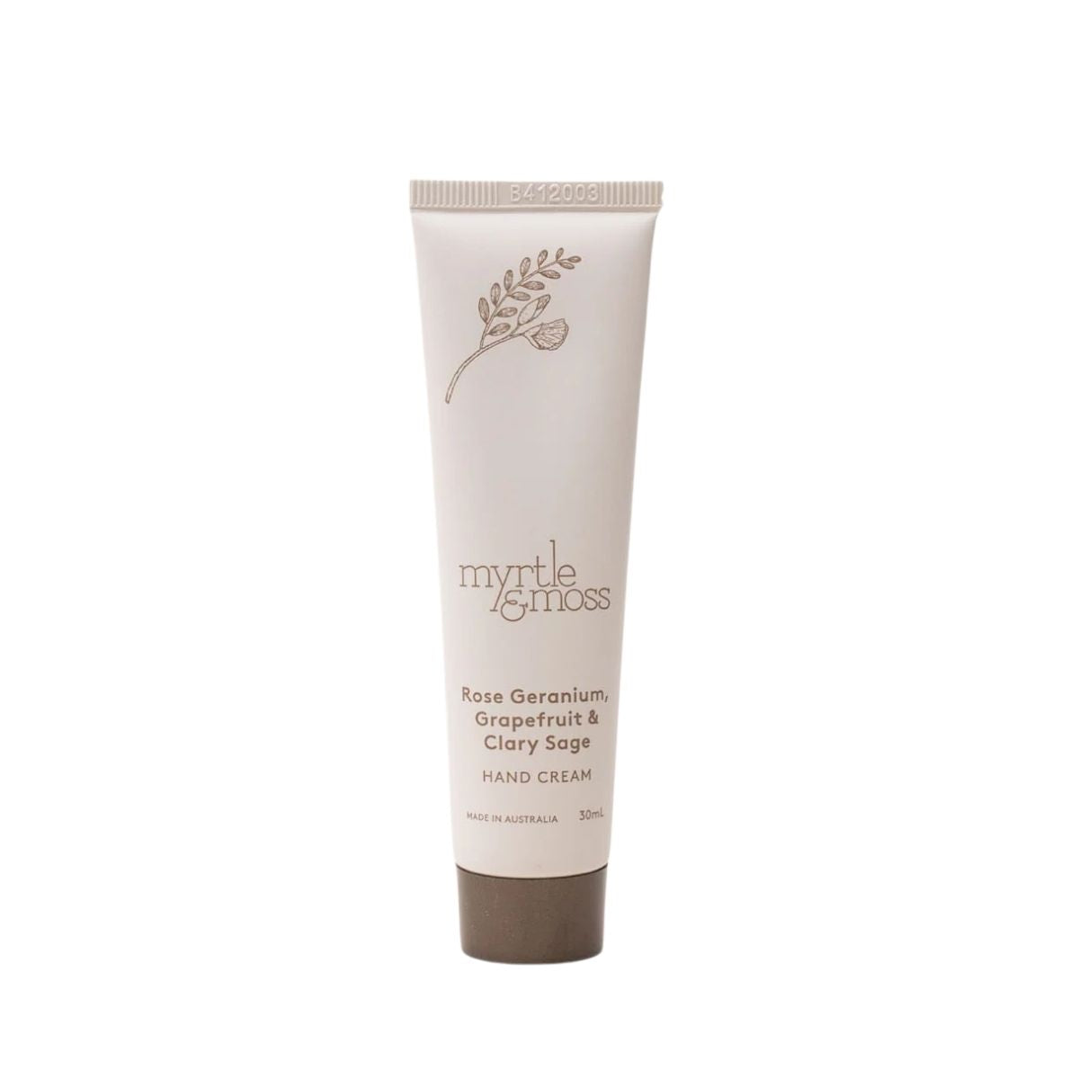 Myrtle and Moss Rose Geranium, Grapefruit & Clary Sage Mini Hand Cream 30ml | Minimax