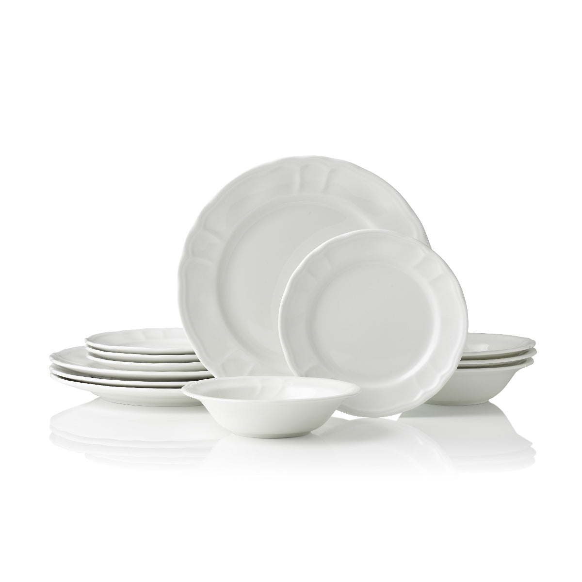 Noritake Baroque Dinner Set White 12 Piece | Minimax