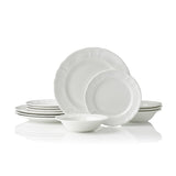 Noritake Baroque Dinner Set White 12 Piece | Minimax