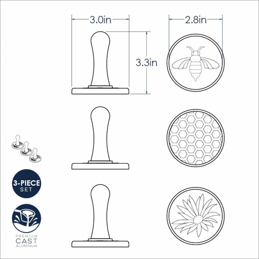 Nordic Ware Honey Bee Cookie Stamp Set of 3 Minimax