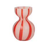 Coast to Coast Bobbi Pink/Red Stripe Glass Vase 13x18cm | Minimax