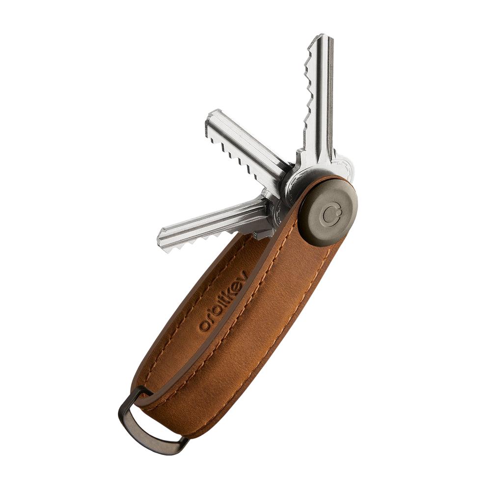 Orbitkey Crazy Horse Leather Key Organiser Chestnut Brown