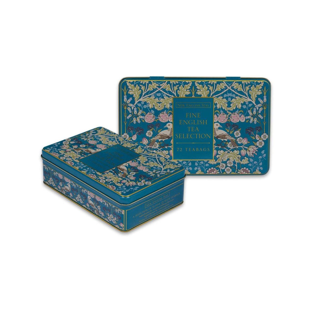  English Teas Song Thrush Tea Tin Teal with 72 Tea Bags