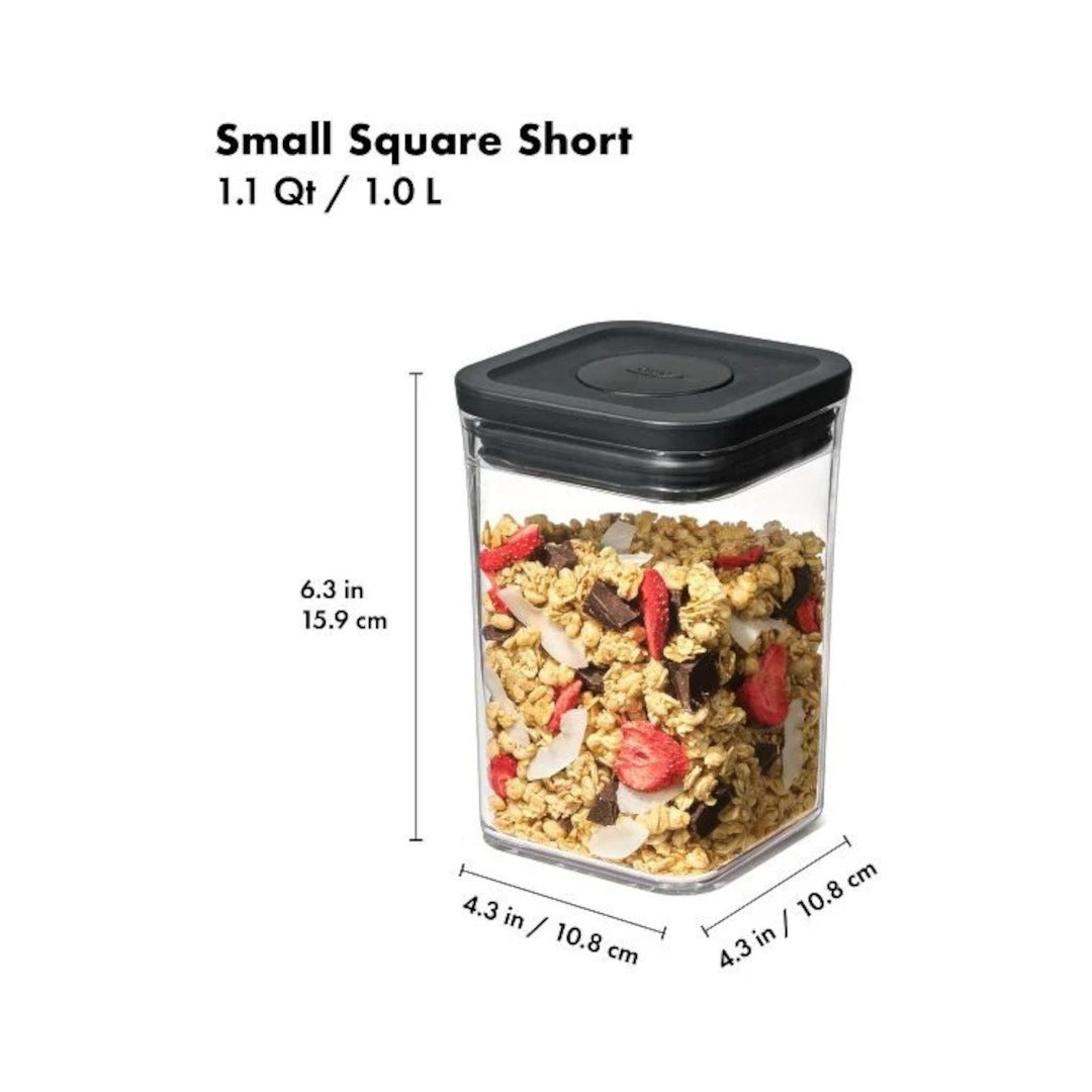 OXO POP 2.0 3 piece airtight food storage container set black lids kitchen pantry organisers