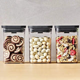 OXO POP 2.0 3 piece airtight food storage container set black lids kitchen pantry organisers