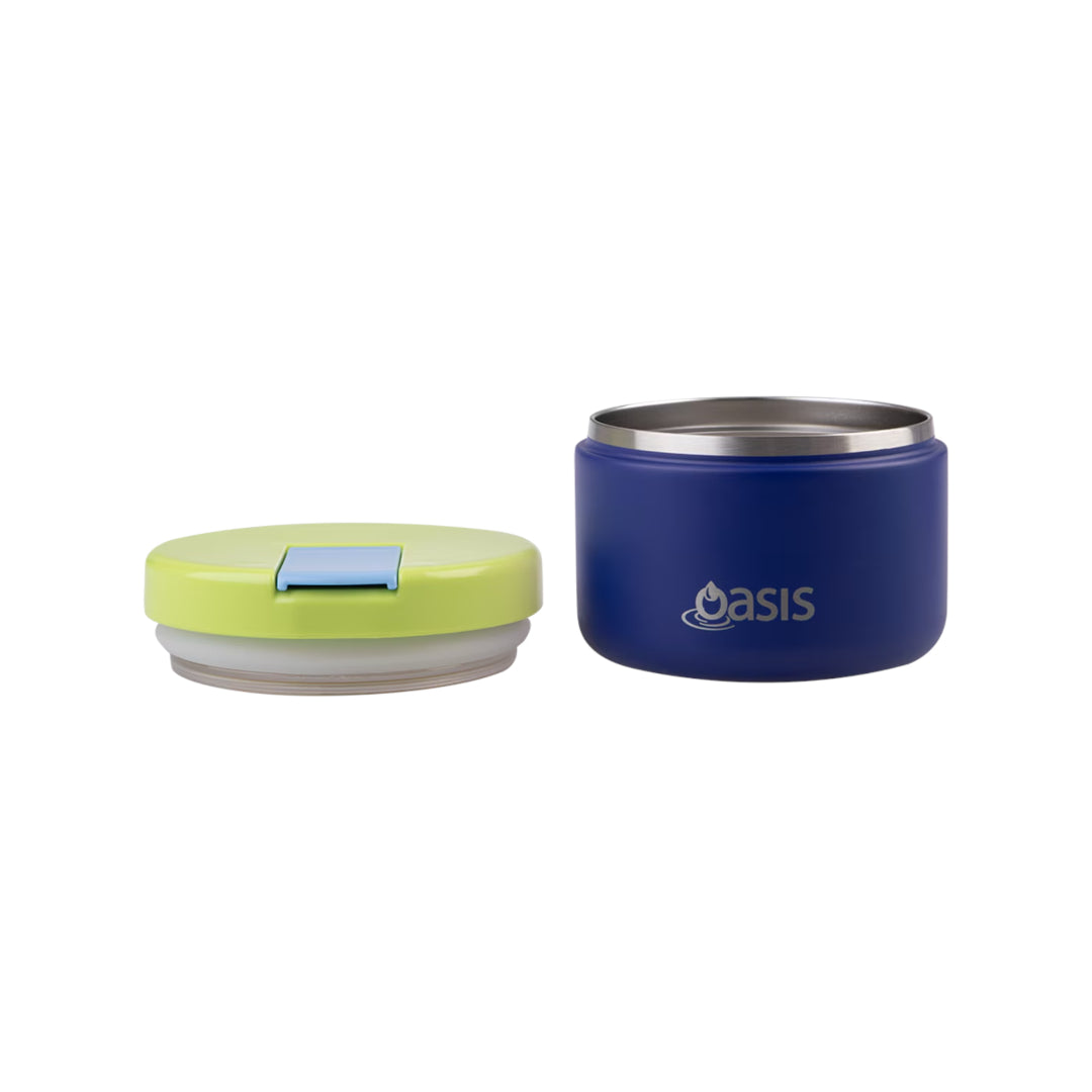 Oasis Stainless Steel Double Wall Insulated Food Flask Peacock Blue 300ml